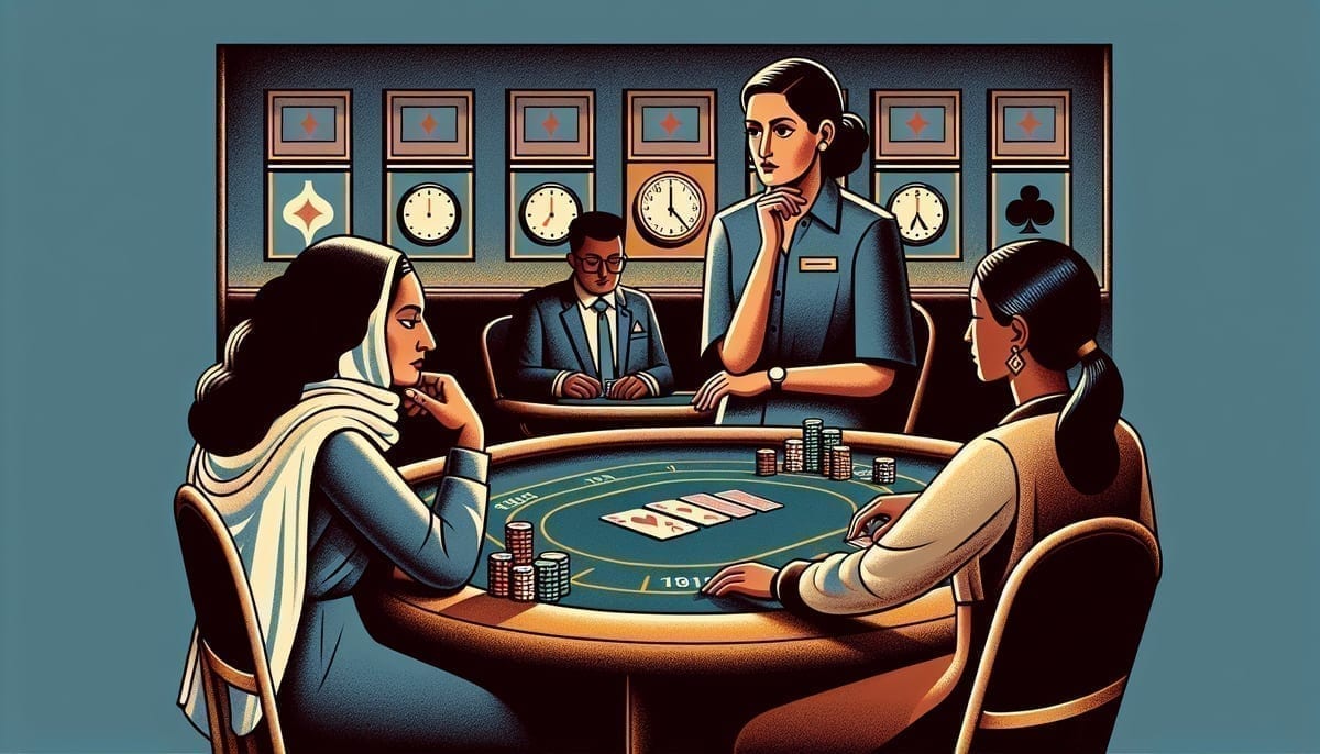 Women competing at a professional poker tournament